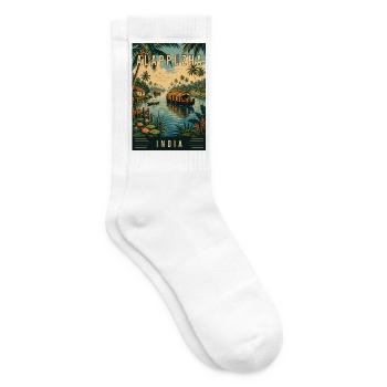 Erleben Sie die Backwaters von Alappuzha in Indien - Tennissocken - Weiß - Rechts