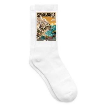 Erkunden Sie die italienische Strandstadt Sperlonga in Italien - Tennissocken - Weiß - Rechts