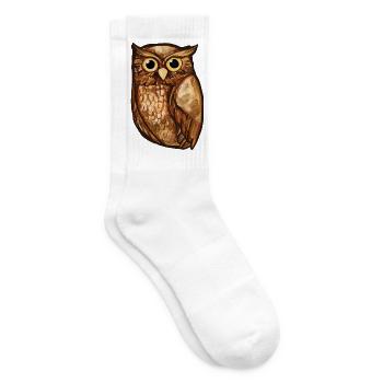 Aquarelleule in warmen Tönen - Tennissocken - Weiß - Rechts