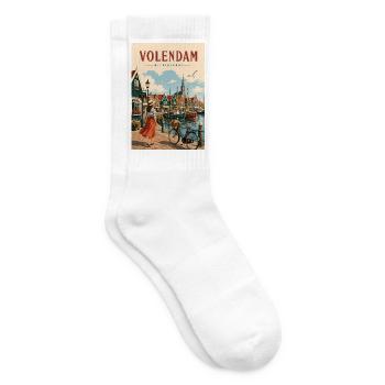 Erleben Sie das Küstendorf Volendam, Niederlande - Tennissocken - Weiß - Rechts