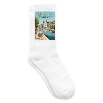 Entdecken Sie die elegante Stadt Nantes in Frankreich - Tennissocken - Weiß - Rechts