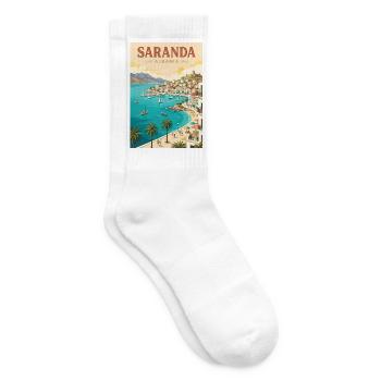 Entdecken Sie die albanische Riviera und Saranda - Tennissocken - Weiß - Rechts