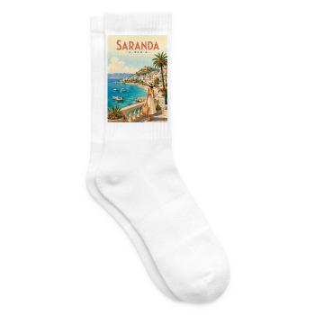 Entdecken Sie die albanische Riviera und Saranda - Tennissocken - Weiß - Rechts