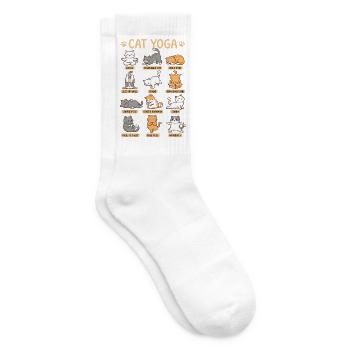 Cat Yoga Katze Yoga Posen Lustiges Katzen Motiv - Tennissocken - Weiß - Rechts