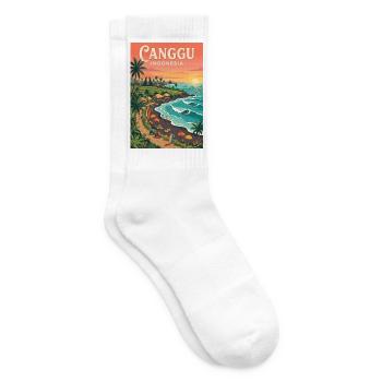 Entdecken Sie die tropische Küste, Bali und Canggu, Indonesien, - Tennissocken - Weiß - Rechts