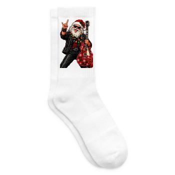 Weihnachtsrocker mit roter Gitarre - Tennissocken - Weiß - Rechts