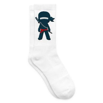Ninja mit Schwert - Tennissocken - Weiß - Rechts