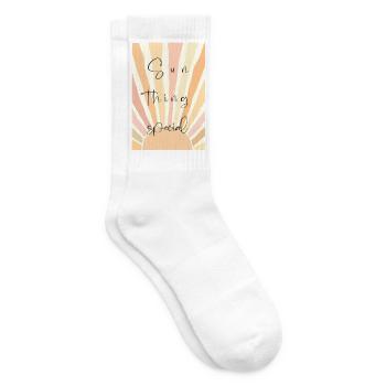 Sonnenstrahlen Special – Handlettering - Tennissocken - Weiß - Rechts