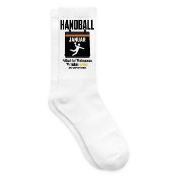 Handball Januar Shirt – Fußball hat Winterpause - Tennissocken - Weiß - Rechts