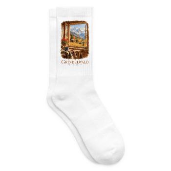 Grindelwald Vintage-Schweizer Charme - Tennissocken - Weiß - Rechts