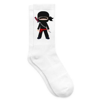 Ninja Cartoon mit Schwert - Tennissocken - Weiß - Rechts