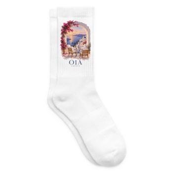 Oia Griechenland Vintage-Sommer-Charme - Tennissocken - Weiß - Rechts