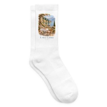 Romantischer Balkon am Comer See in Italien - Tennissocken - Weiß - Rechts