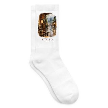 Kyoto Japan Friedlicher Teehausblick - Tennissocken - Weiß - Rechts
