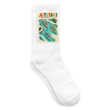 Entdecken Sie Aitutaki in der Cookinseln Retro Lagoon - Tennissocken - Weiß - Rechts