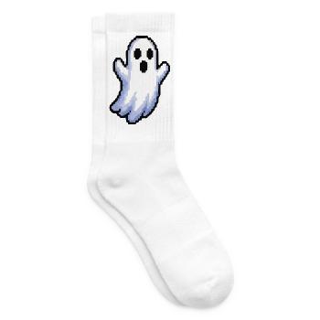 Geister-Pixel: Verspielter Schatten - Tennissocken - Weiß - Rechts