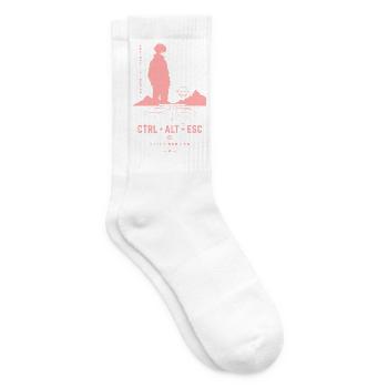 Retro Tastatur Silhouette Vaporwave - Tennissocken - Weiß - Rechts