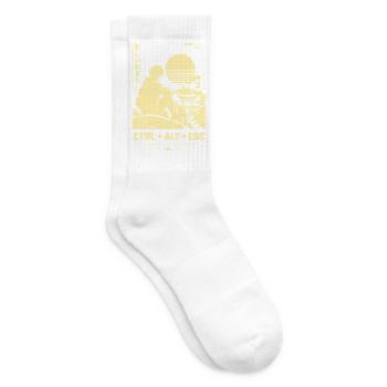 Sonnenuntergangssilhouette CTRL ALT ESC - Tennissocken - Weiß - Rechts