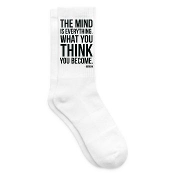 Buddha Mind Is Everything Zitattypografie - Tennissocken - Weiß - Rechts