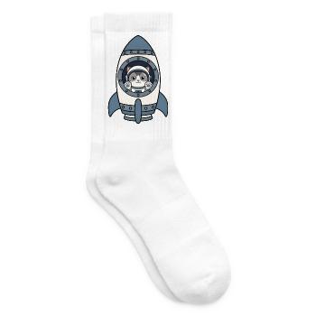 Katze Astronaut Rakete Weltraum Katze Vektor Shirt - Tennissocken - Weiß - Rechts
