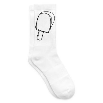 Stieleis handgezeichnet - Tennissocken - Weiß - Rechts