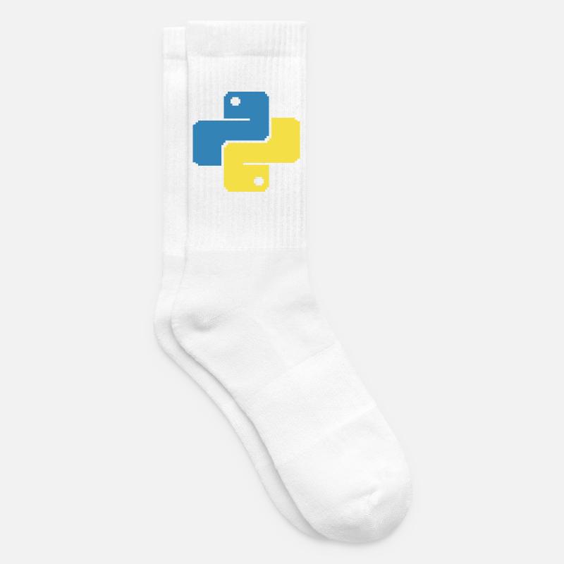 Python Pixelart - Tennissocken - Weiß
