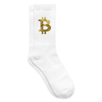 Goldenes Bitcoin-Symbol Design - Tennissocken - Weiß - Rechts
