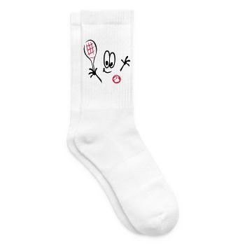 Sport, Tennis ,Tennisball, Comic - Tennissocken - Weiß - Rechts
