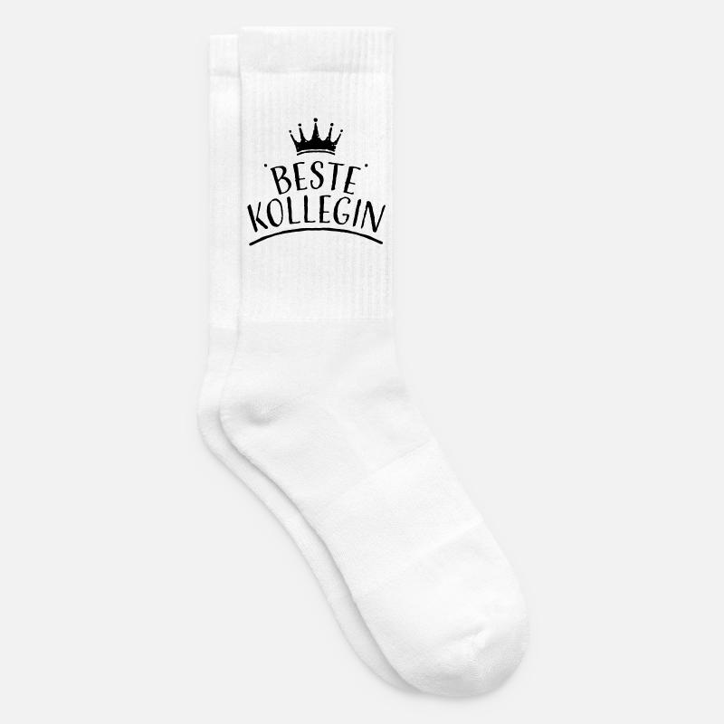 Krone beste kollegin schwarz Tshirt design - Tennissocken - Weiß