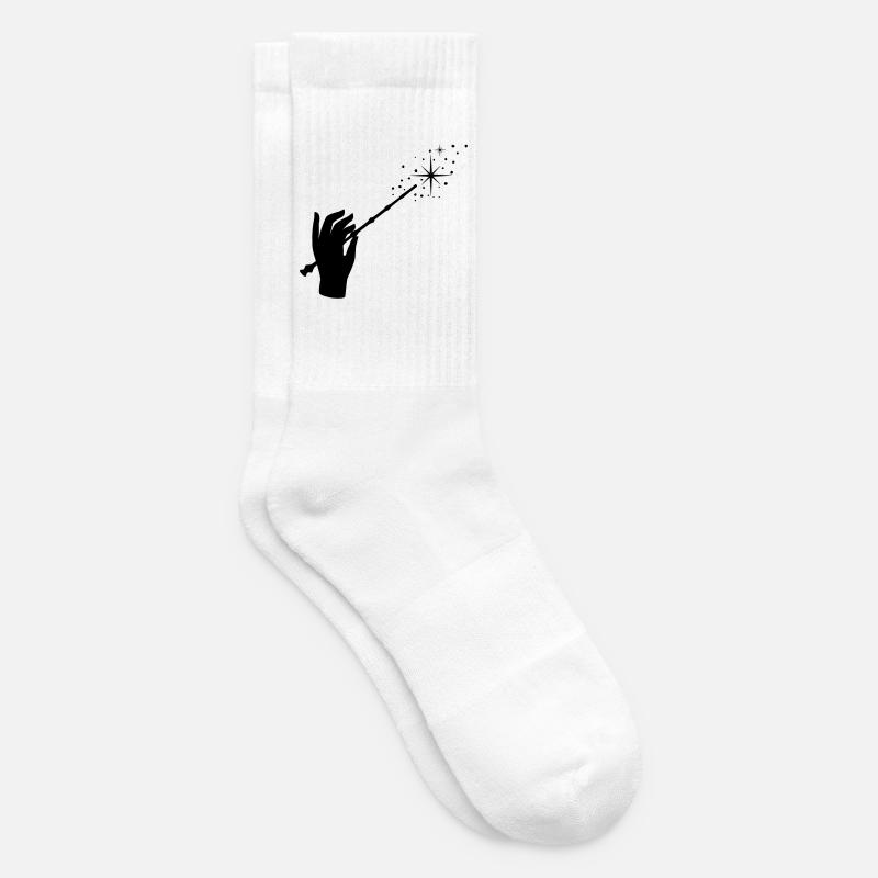 Zauberstab, Zauberer, Zauberei, Hand - Tennissocken - Weiß