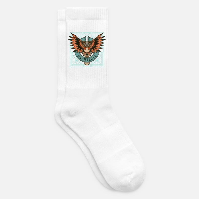 Nachteule Schädel Pank - Tennissocken - Weiß