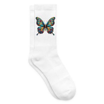 Schmetterling - Tennissocken - Weiß - Rechts