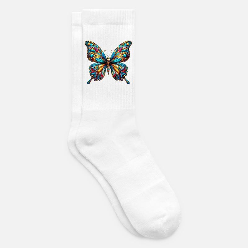 Schmetterling - Tennissocken - Weiß