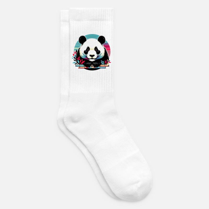 Panda - Tennissocken - Weiß