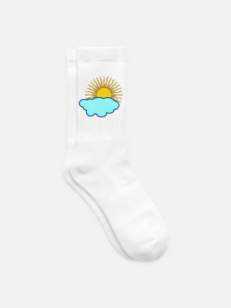 Sonne hinter Wolke - Tennissocken - Weiß