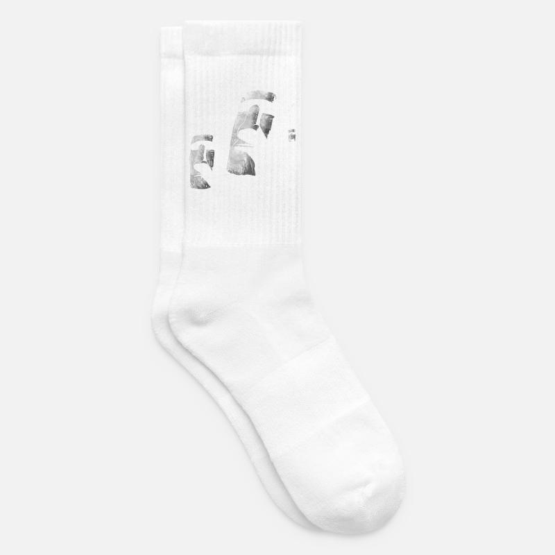 Moai Köpfe Osterinsel Polynesien - Tennissocken - Weiß