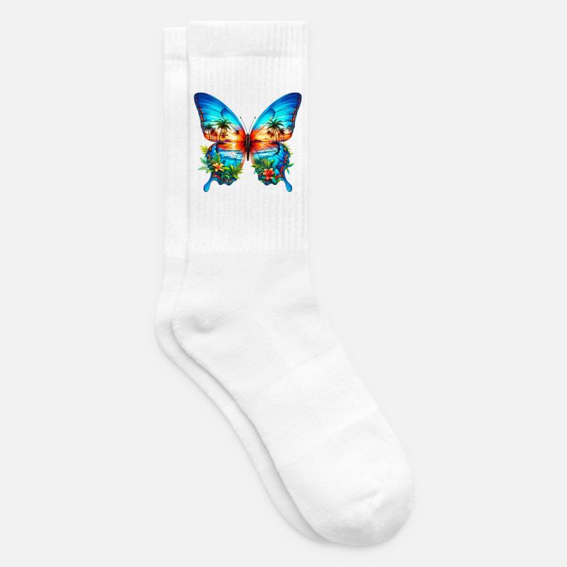 Schmetterling - Tennissocken - Weiß