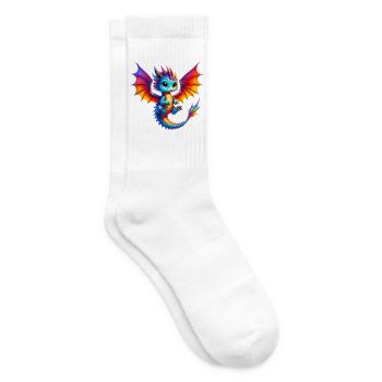 Drache - Tennissocken - Weiß - Rechts