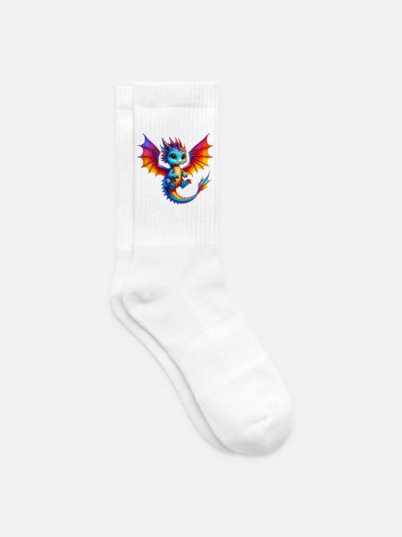 Drache - Tennissocken - Weiß