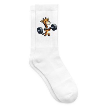 Girafe haltère haltérophilie fitness humour - Chaussettes de tennis - blanc - Droite