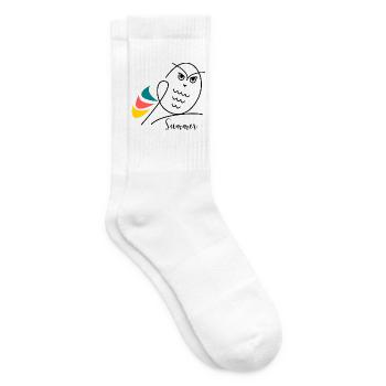 VACANCES. BONNES VACANCES. MAÎTRESSE. MAÎTRE. PROF - Chaussettes de tennis - blanc - Droite