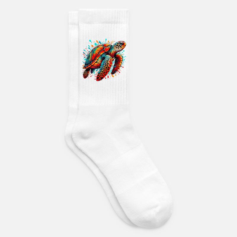 Turtle - Tennis socks - white