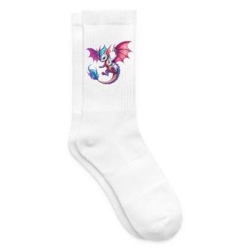Drache - Tennissocken - Weiß - Rechts