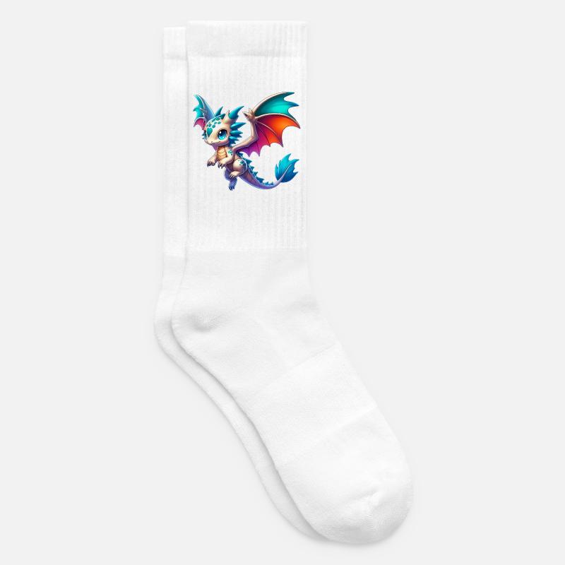 Drache - Tennissocken - Weiß