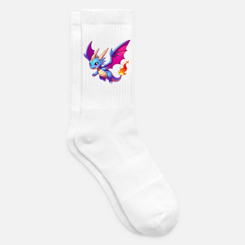 Drache - Tennissocken - Weiß