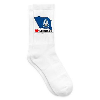 Drapeau Lousiane coeur LOUSIANE - Chaussettes de tennis - blanc - Droite