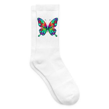 Schmetterling - Tennissocken - Weiß - Rechts