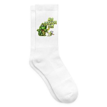 Krokodil-Graffiti: Street Art, die beißt! - Tennissocken - Weiß - Rechts