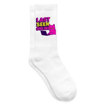 Dernière vue en ligne : Conception de mème avec un chat agacé - Chaussettes de tennis - blanc - Droite