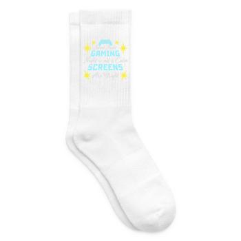 Silent Night Gaming Night All Calm Screens Bright - Tennissocken - Weiß - Rechts